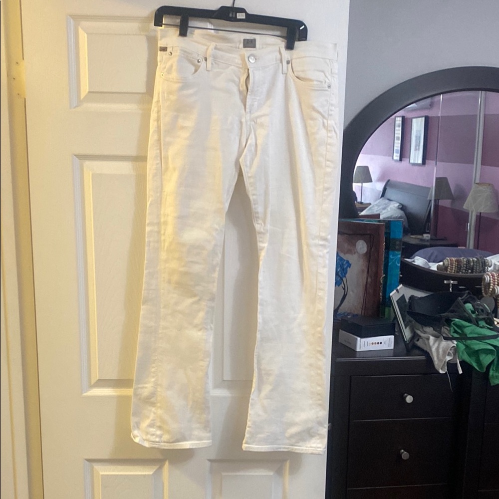 Citizens Of Humanity White Boot Cut Jeans